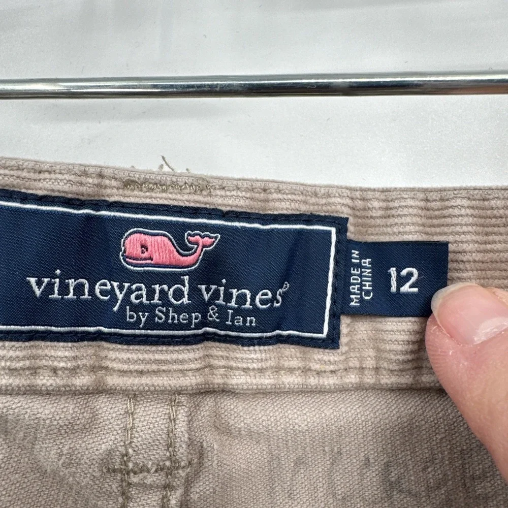 Vineyard Vines‎ Girls Size 12 Corduroy Pants Beige Adjustable Waistband Preppy